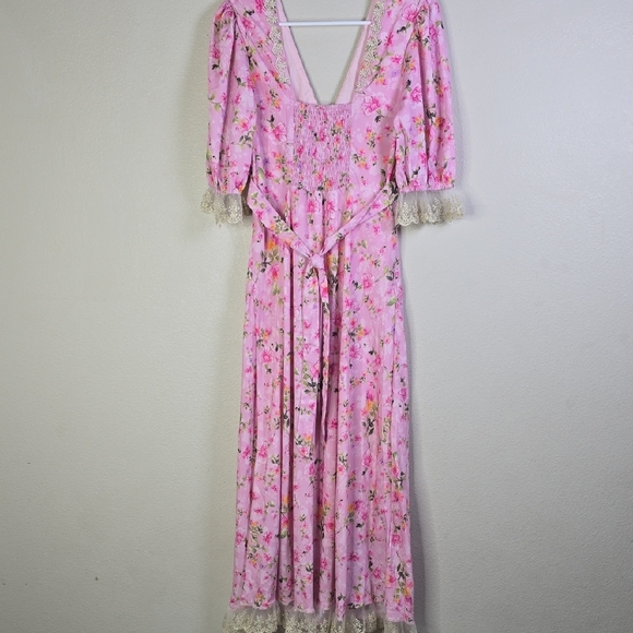 Floral Pink Midi Dress - Picture 12 of 14